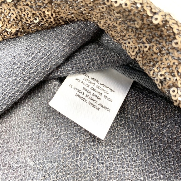 Anthropologie Doletta Bronze Sequined Top SZ S - Picture 6 of 7